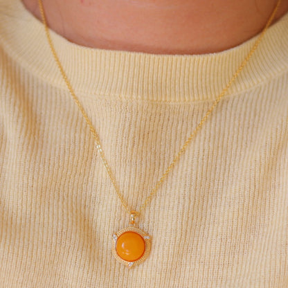 Natural Beeswax Amber Pendant