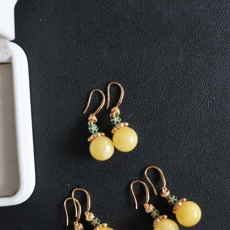 Natural Raw Mine Beeswax Earrings