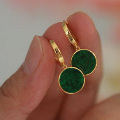 Natural Jadeite Minimalist Earrings