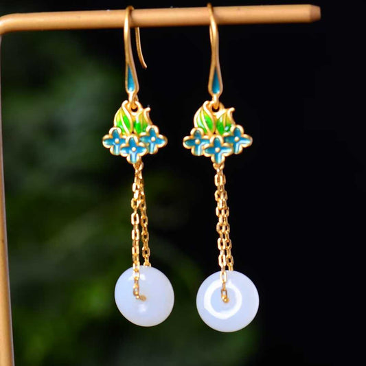 925 Silver Inlaid Hetian Jade Set