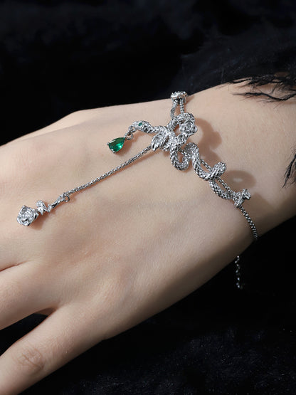 Serpentine rose bracelet