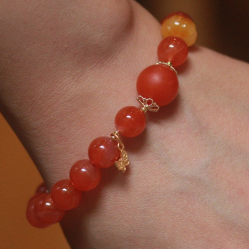 Natural Baoshan Nanhong Agate Bracelet
