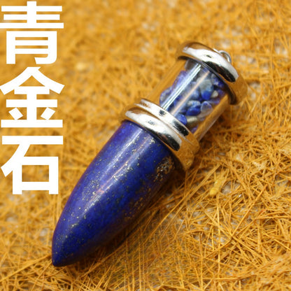 European and American Amethyst Bullet Pendant Necklace