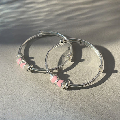 chinoiserie Bow Round Sterling Silver Children's Bracelet - jewelryweilin