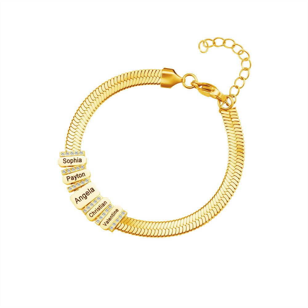 flat snake alphabet bracelet - jewelry - weilin.com