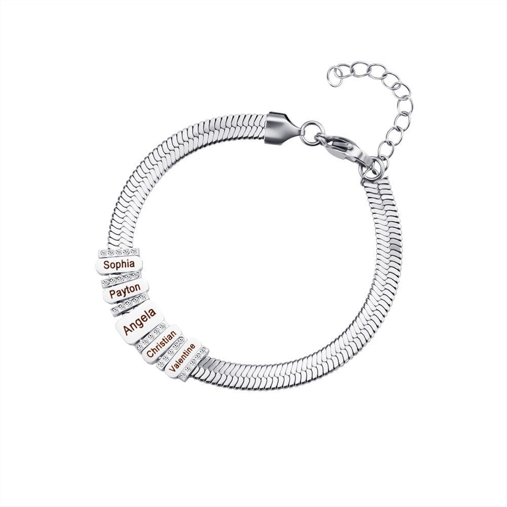 flat snake alphabet bracelet - jewelry - weilin.com