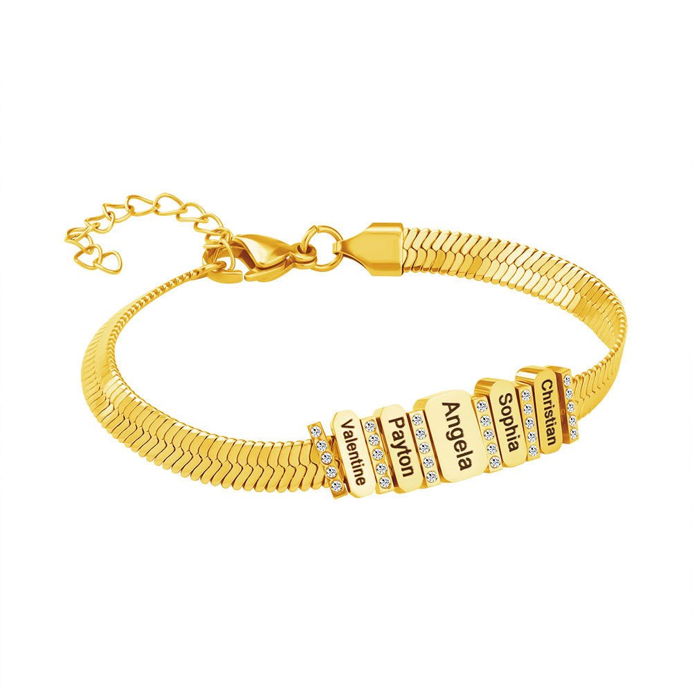 flat snake alphabet bracelet - jewelry - weilin.com