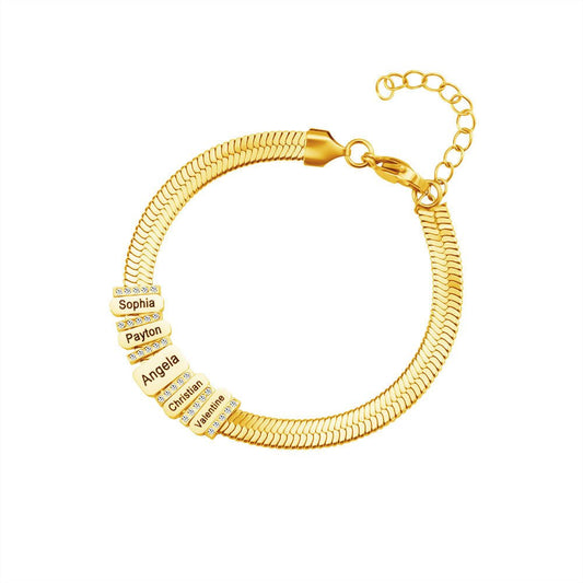 flat snake alphabet bracelet - jewelry - weilin.com