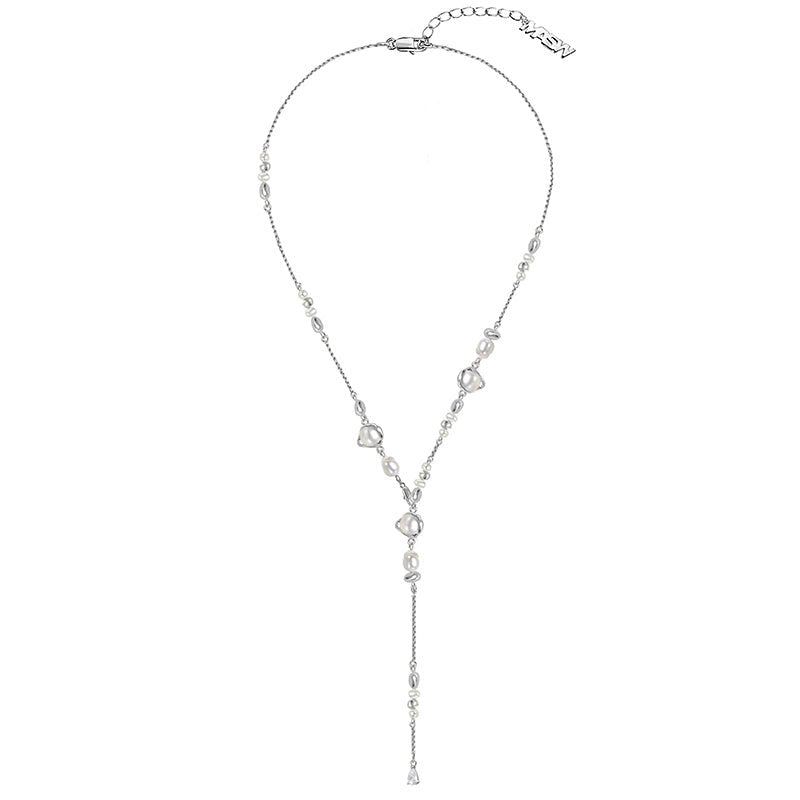 Freshwater pearl long pendant necklace - jewelry - weilin.com