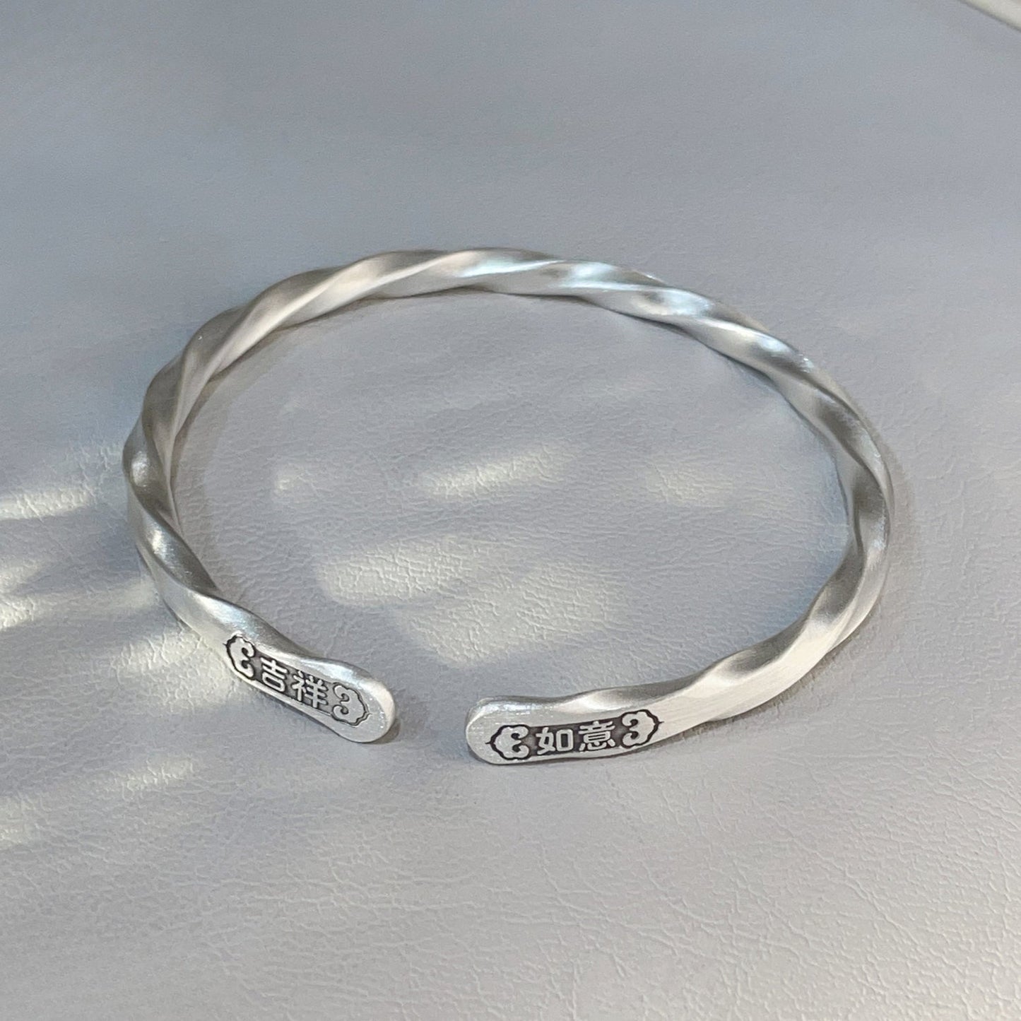 Frosted Auspicious Twisted Hemp Bracelet - jewelry - weilin.com