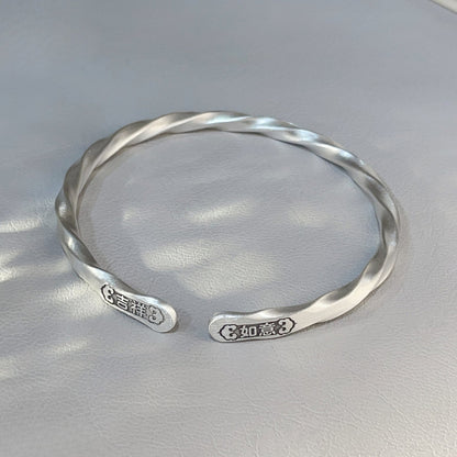 Frosted Auspicious Twisted Hemp Bracelet - jewelry - weilin.com