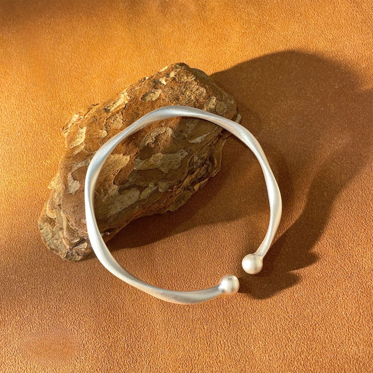 Frosted matching beads sterling silver bracelet - jewelry - weilin.com