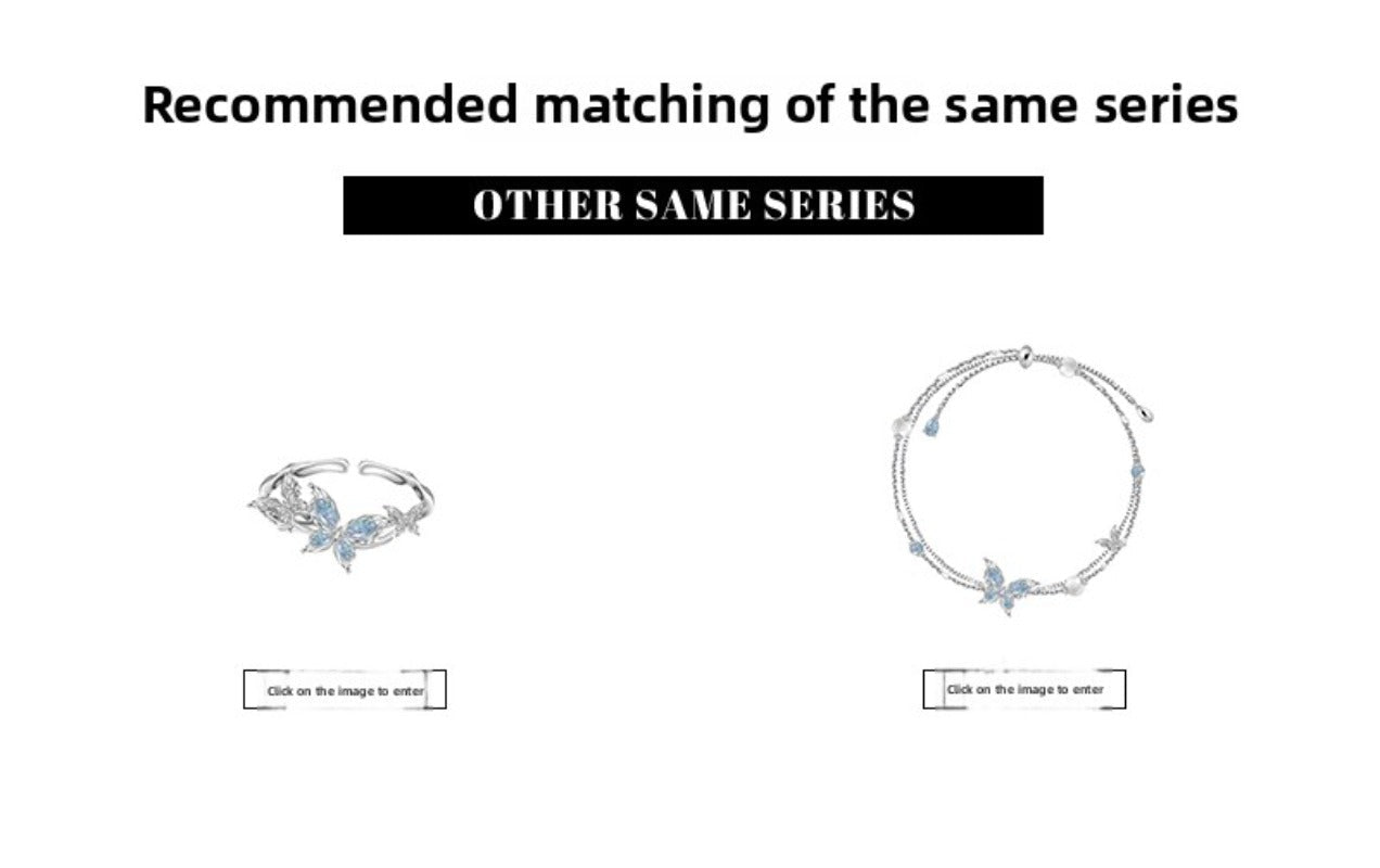 Frozen Ice Blue Butterfly Double Layer Pearl Bracelet - jewelry - weilin.com