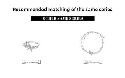 Frozen Ice Blue Butterfly Double Layer Pearl Bracelet - jewelry - weilin.com