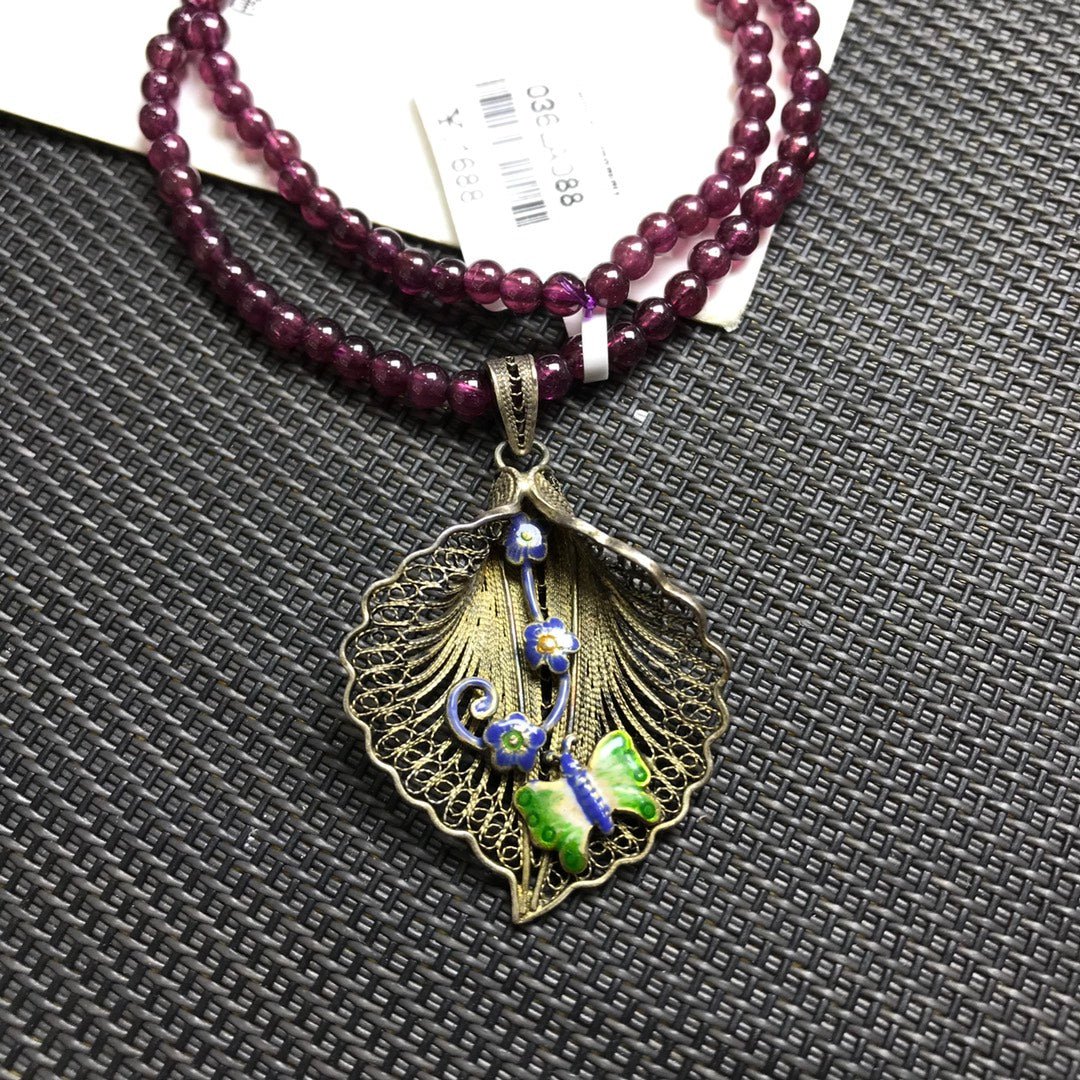 Garnet Ginkgo Leaf Bracelet - jewelry - weilin.com