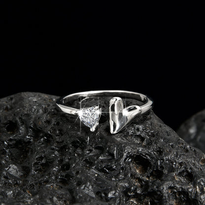 Girls Fashion Elegant Heart Open Ring - jewelry - weilin.com