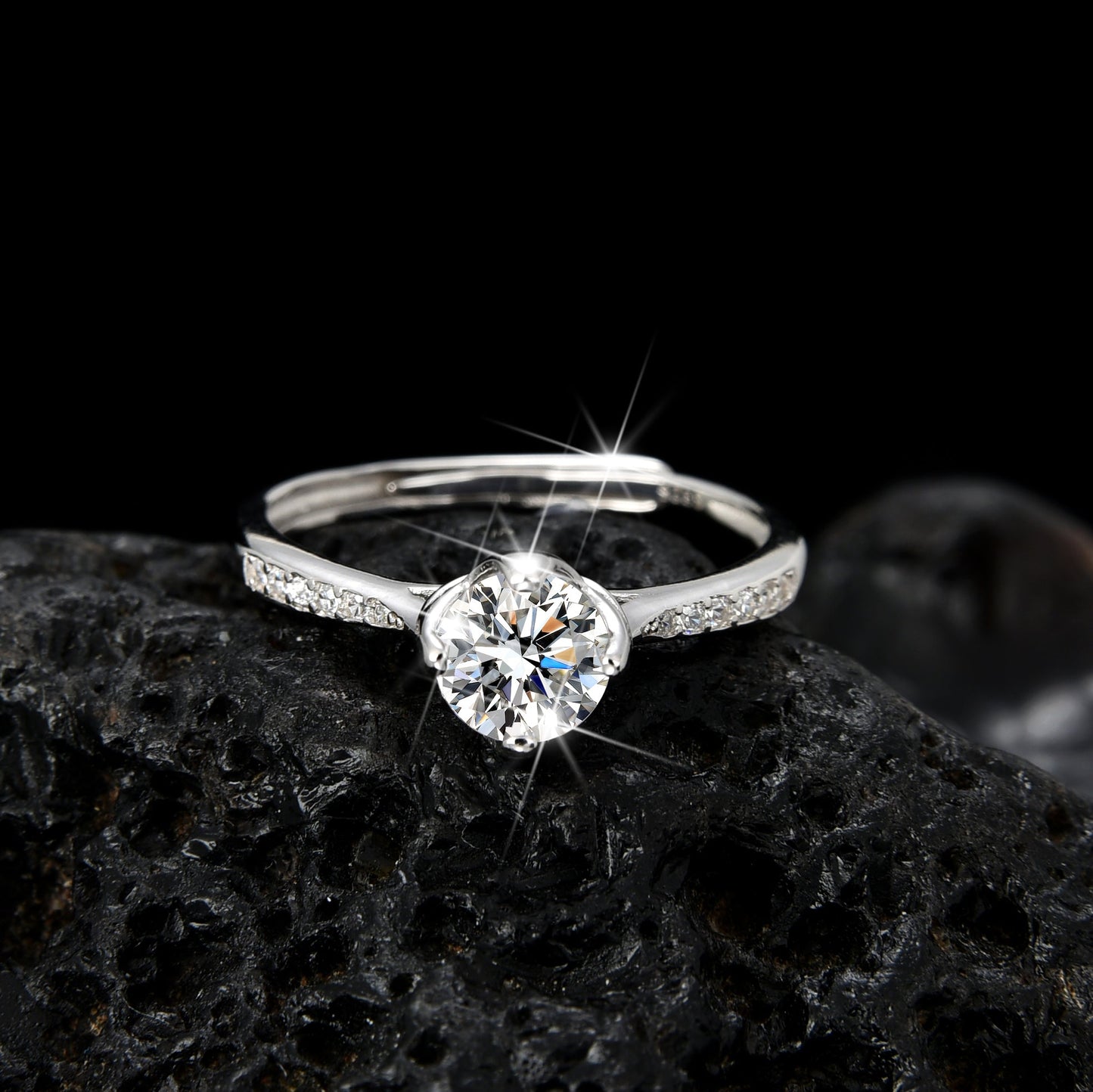 Girls Half Star Zircon Ring - jewelry - weilin.com