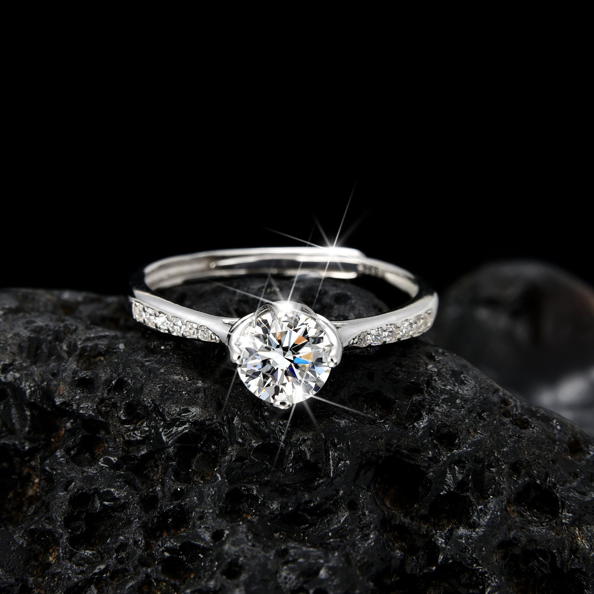 Girls Half Star Zircon Ring - jewelry - weilin.com