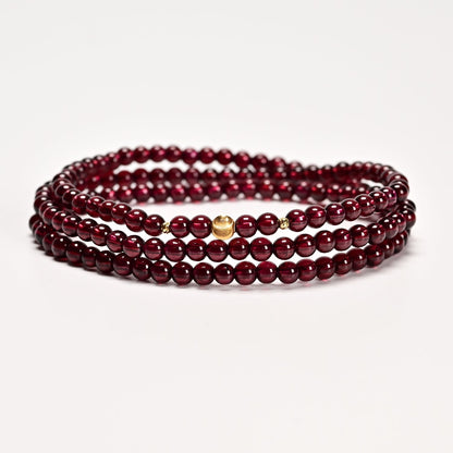 Gold Cat's Eye Bead Garnet Multi - Circle Bracelet - jewelry - weilin.com
