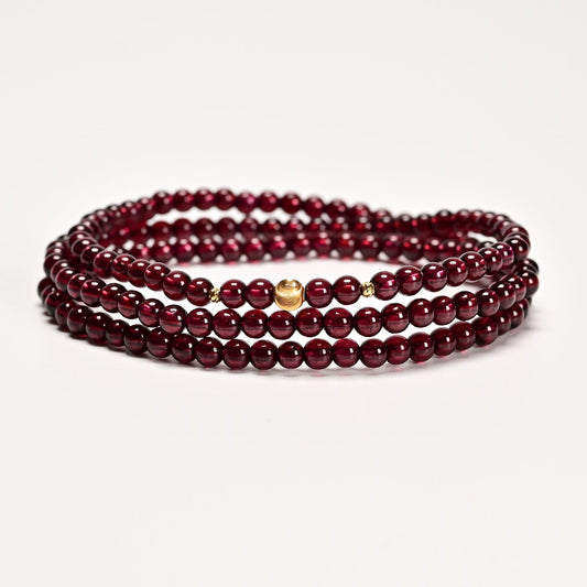 Gold Cat's Eye Bead Garnet Multi - Circle Bracelet - jewelry - weilin.com