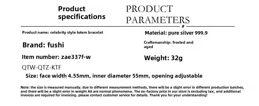 Gold - painted totem pattern ethnic style sterling silver bracelet - jewelry - weilin.com