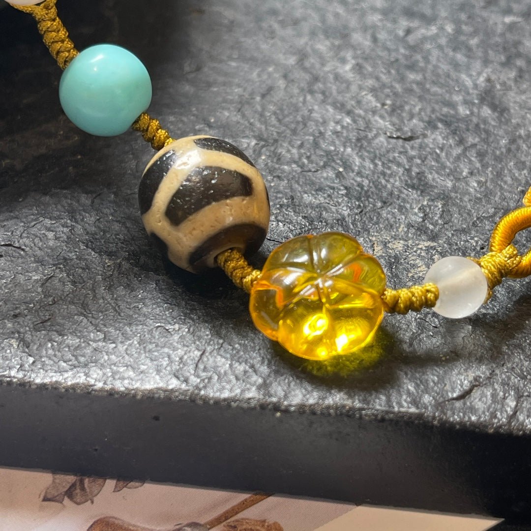 Gray Agarwood Dzi Beads Handheld - jewelry - weilin.com
