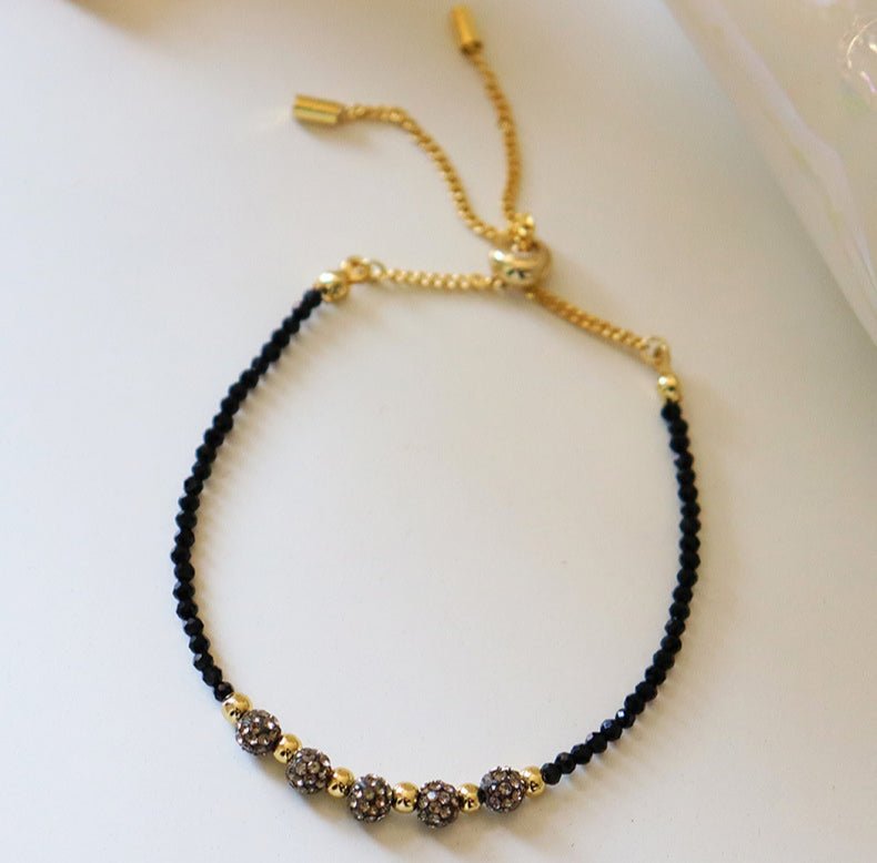 Gypsophila inlaid with zircon beaded bracelet - jewelry - weilin.com