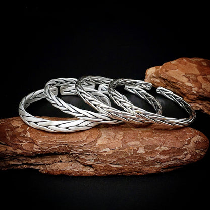 Hand Woven Solid Sterling Silver Bracelet - jewelry - weilin.com