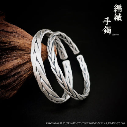 Hand Woven Solid Sterling Silver Bracelet - jewelry - weilin.com