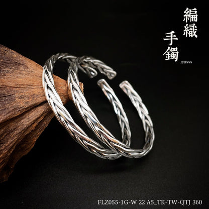 Hand Woven Solid Sterling Silver Bracelet - jewelry - weilin.com