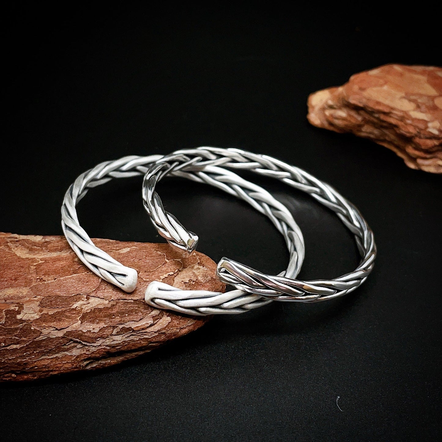 Hand Woven Solid Sterling Silver Bracelet - jewelry - weilin.com