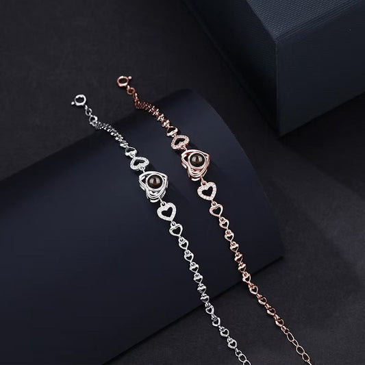 Heart - shaped photo projection bracelet - jewelry - weilin.com