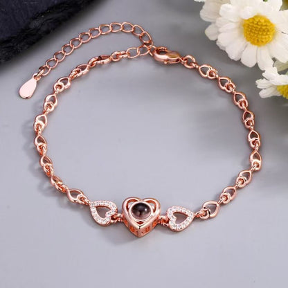 Heart - shaped photo projection bracelet - jewelry - weilin.com