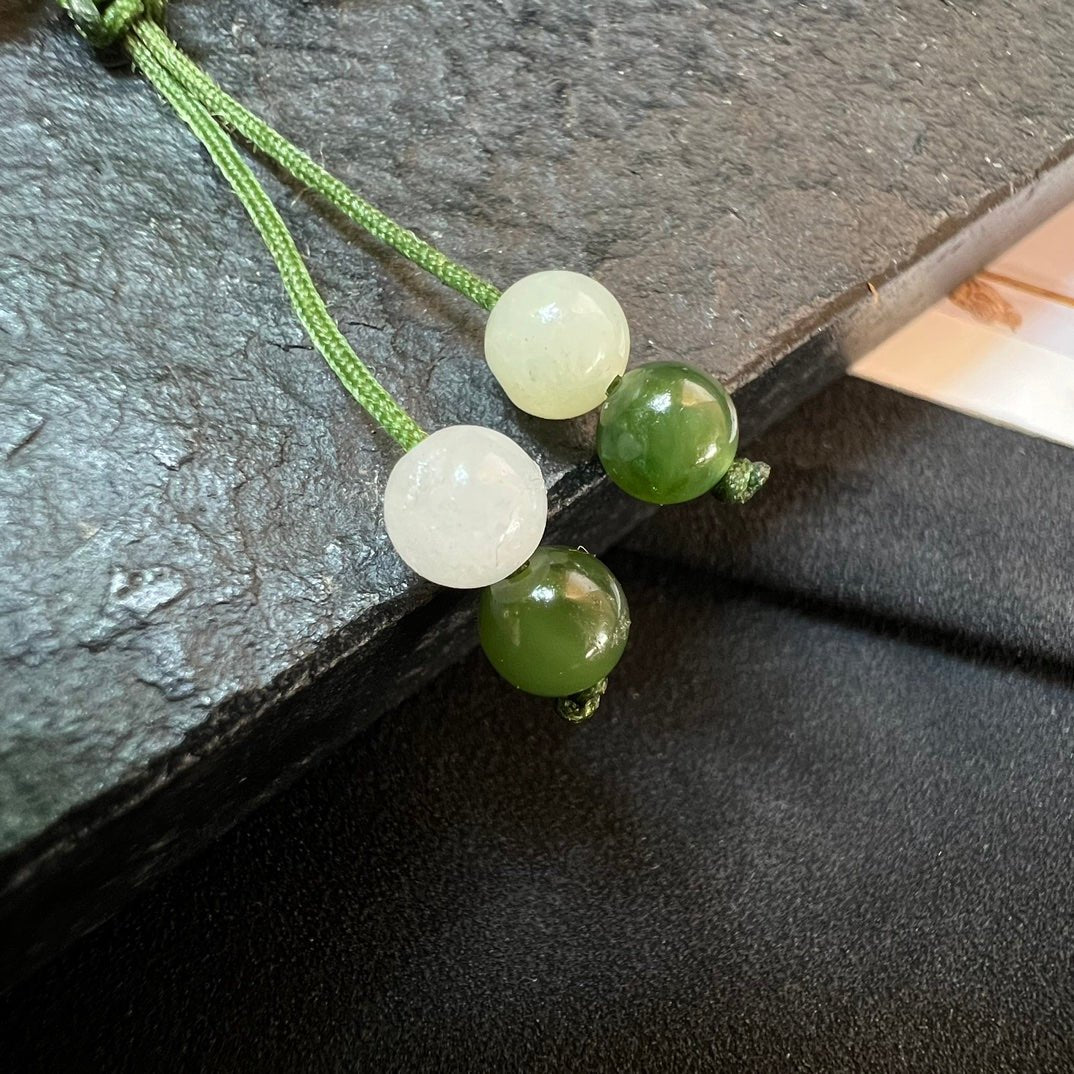 Hetian jade Nanhong braided rope bracelet - jewelry - weilin.com