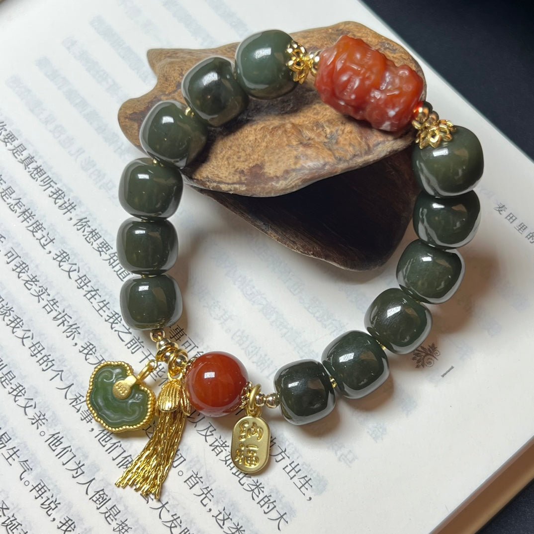 Hetian jade Tara bracelet - jewelry - weilin.com