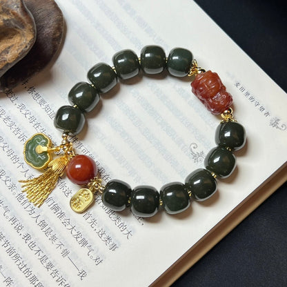 Hetian jade Tara bracelet - jewelry - weilin.com