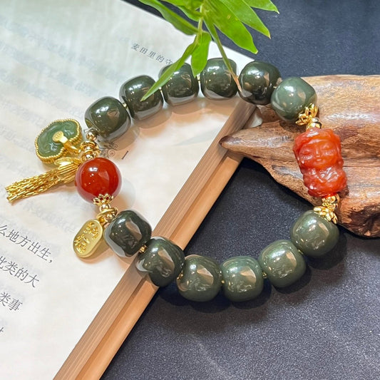 Hetian jade Tara bracelet - jewelry - weilin.com
