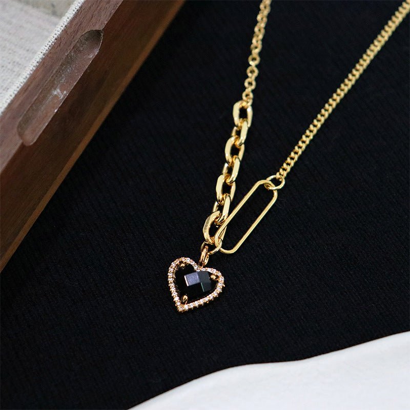 High - end black heart necklace for women - jewelry - weilin.com