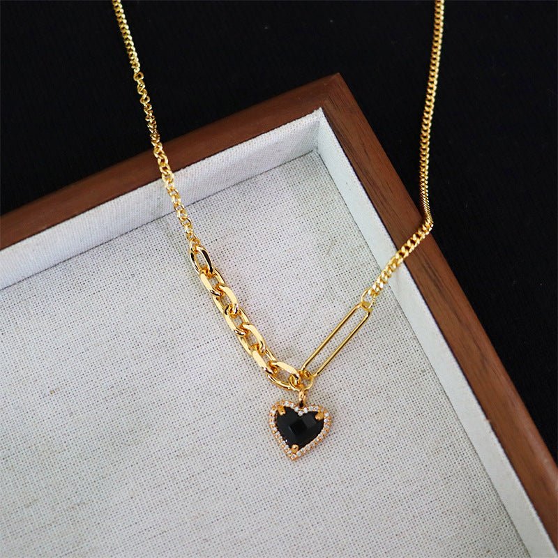 High - end black heart necklace for women - jewelry - weilin.com