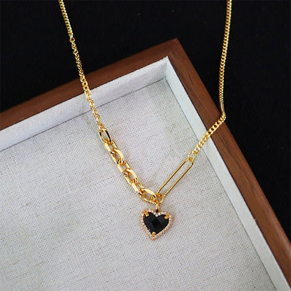High - end black heart necklace for women - jewelry - weilin.com