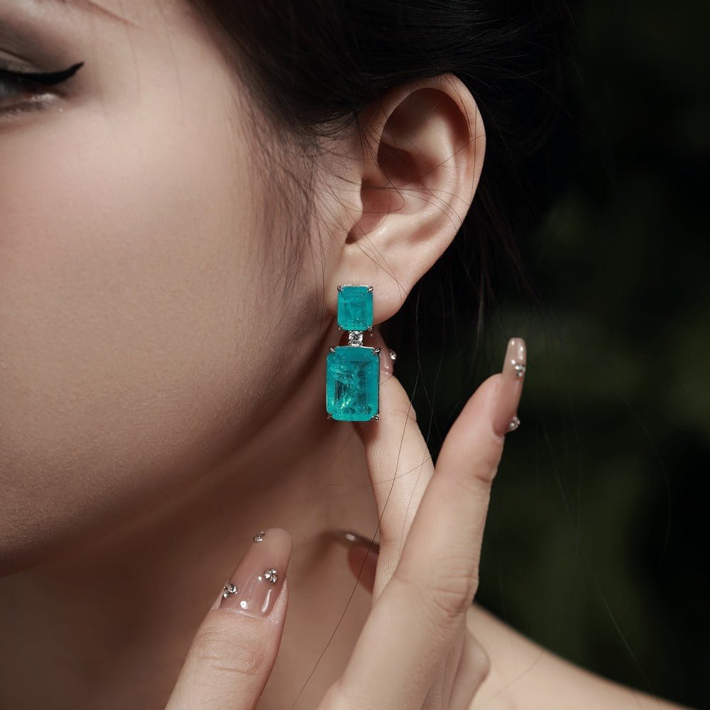 High - end clear blue earrings - jewelry - weilin.com