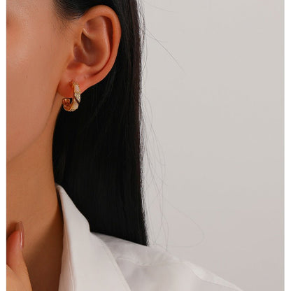 High - end design shell link earrings - jewelry - weilin.com