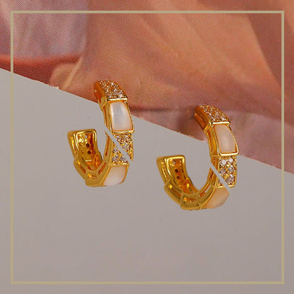 High - end design shell link earrings - jewelry - weilin.com