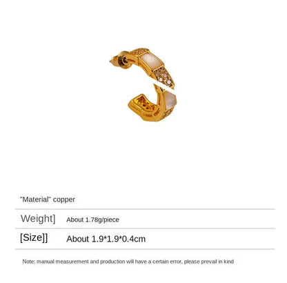 High - end design shell link earrings - jewelry - weilin.com