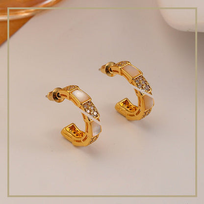 High - end design shell link earrings - jewelry - weilin.com