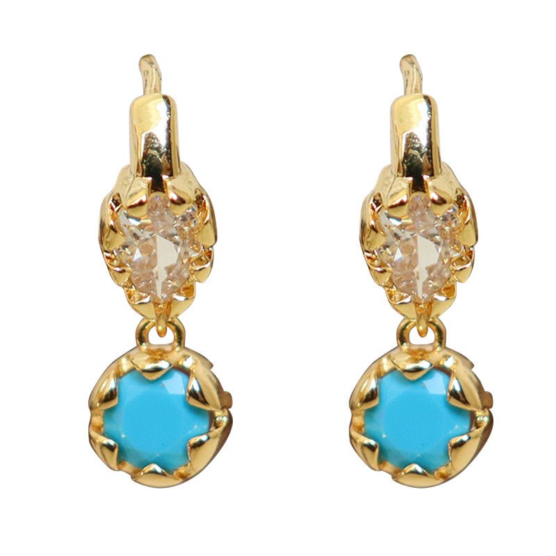 High - end design turquoise earrings - jewelry - weilin.com