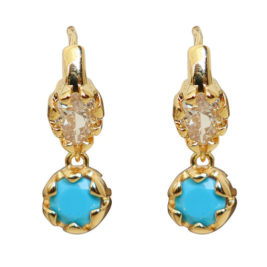 High - end design turquoise earrings - jewelry - weilin.com