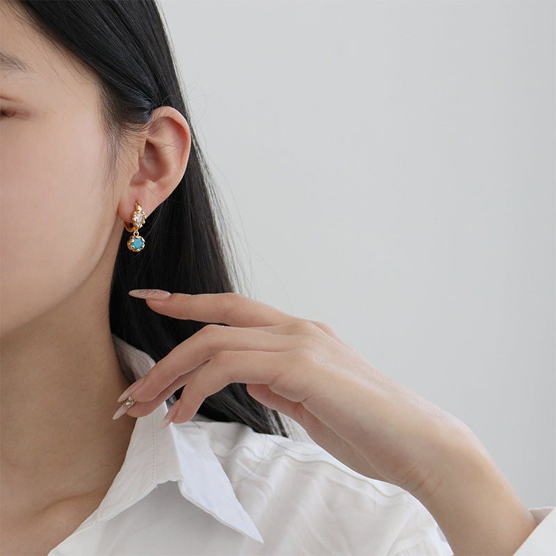 High - end design turquoise earrings - jewelry - weilin.com