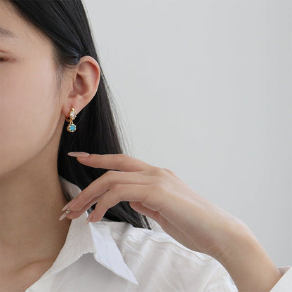 High - end design turquoise earrings - jewelry - weilin.com