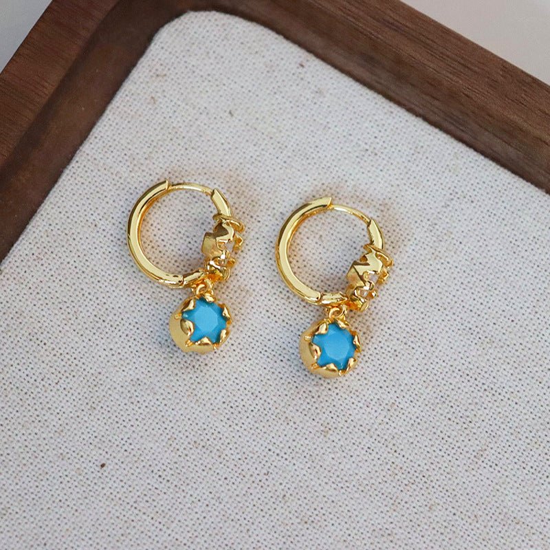 High - end design turquoise earrings - jewelry - weilin.com